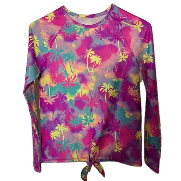 Justice Rashguard 3 Piece Swimsuit Girls XL 14 NWT Tankini Tie Dye Swim Suit - Picture 1 of 8
